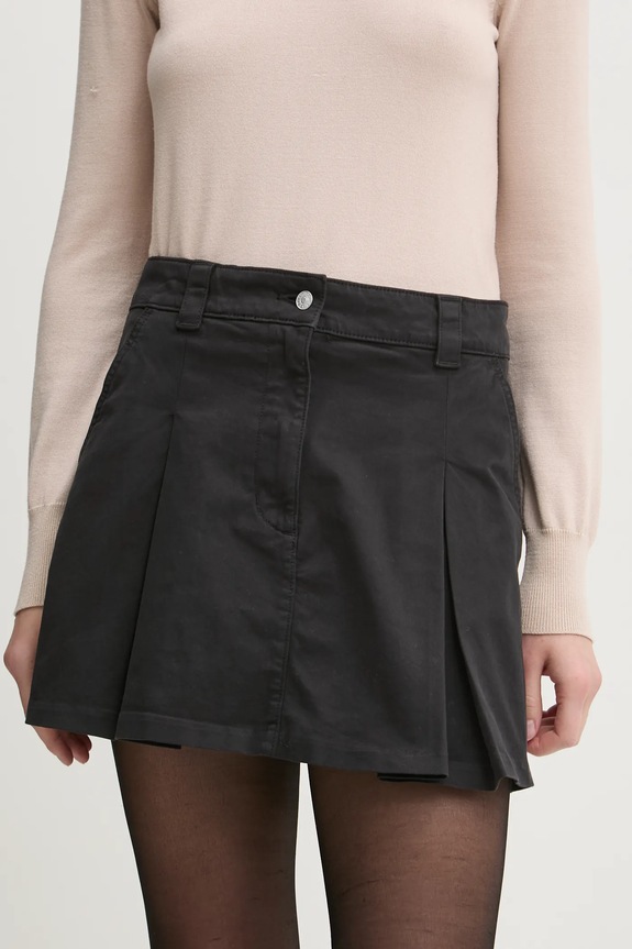 Tommy Jeans fustă din denim uni negru DW0DW19366