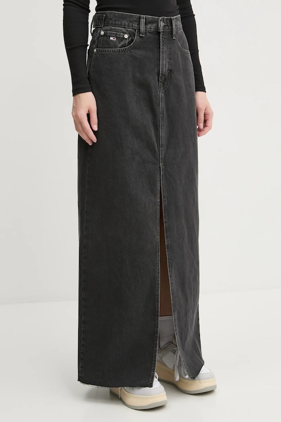 Tommy Jeans gonna di jeans midi nero DW0DW20554
