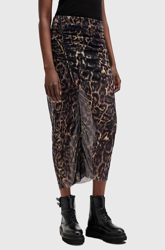 AllSaints spódnica NORA W057RB brązowy SS25