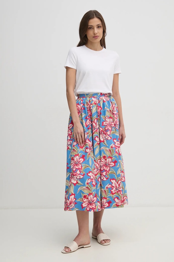 Bavlněná sukně Polo Ralph Lauren 211959898 modrá SS25