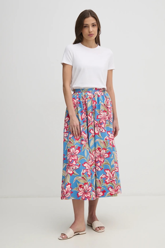 Bavlněná sukně Polo Ralph Lauren 211959898 modrá SS25
