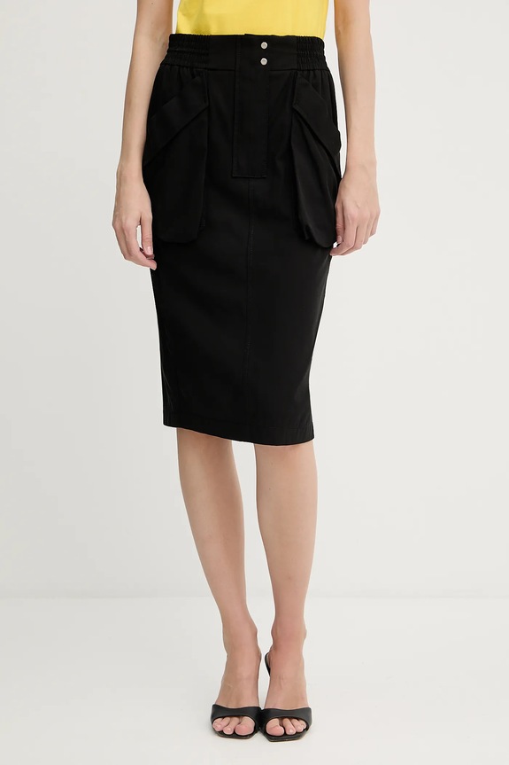 Pinko spódnica bawełniana bawełna czarny 104703.A2ER