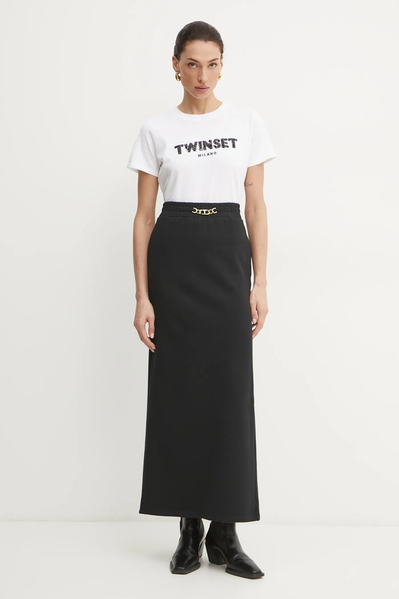 Βαμβακερή φούστα Twinset 251TE2072 μαύρο SS25