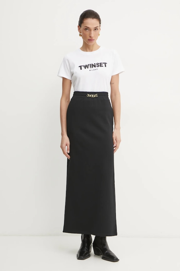 Βαμβακερή φούστα Twinset 251TE2072 μαύρο SS25