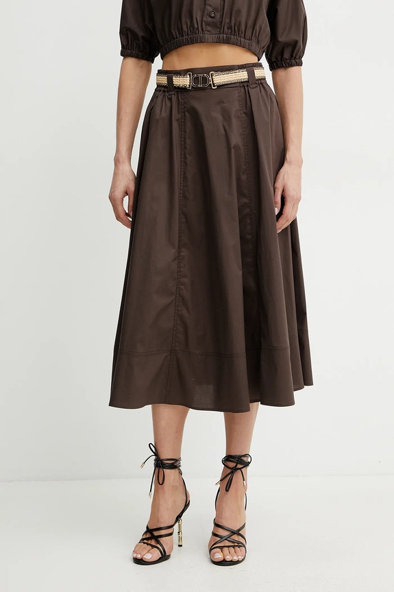 Twinset szoknya elasztánnal barna 251TT202J