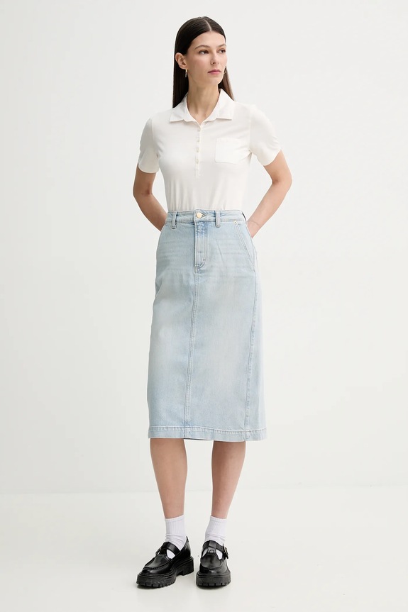 Rifľová sukňa Marc O'Polo 503918624009 modrá SS25