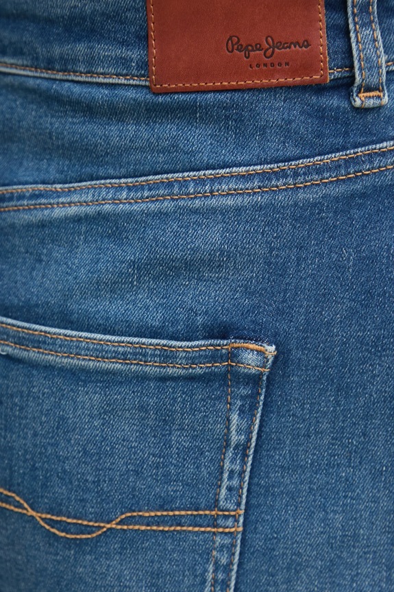Rifľová sukňa Pepe Jeans MIDI SKIRT HW modrá PL901186IA0