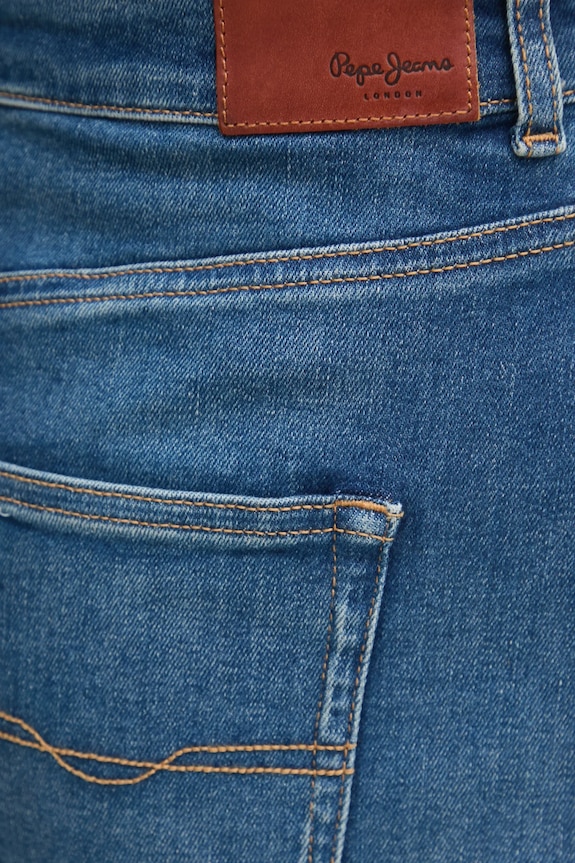 Rifľová sukňa Pepe Jeans MIDI SKIRT HW modrá PL901186IA0