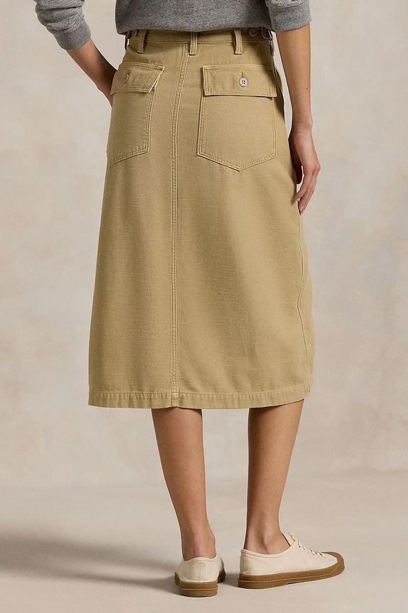 Odzież Polo Ralph Lauren spódnica bawełniana RICKY MD SK 211959051 beżowy