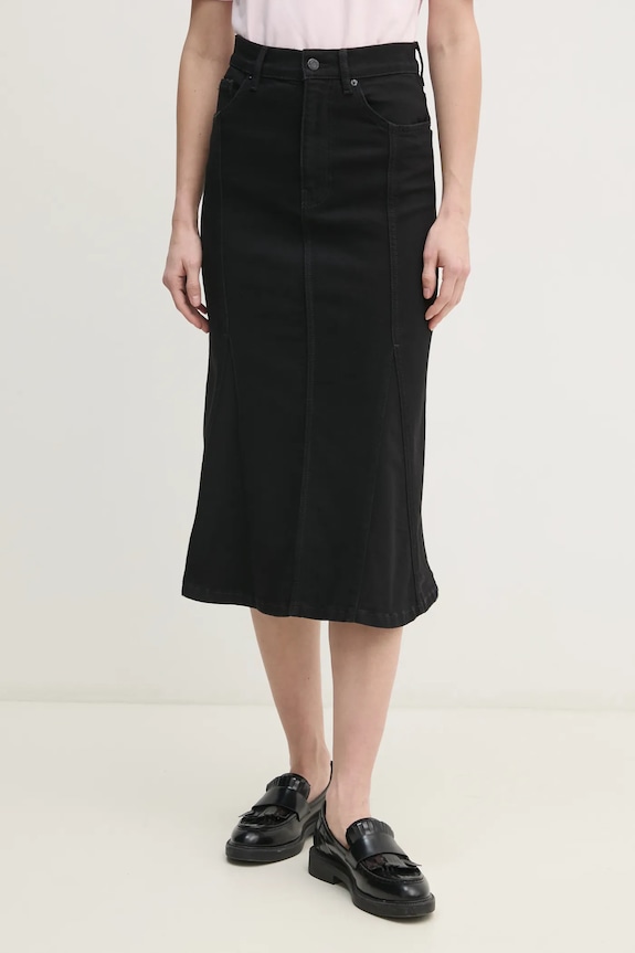 Τζιν φούστα Sisley casual μαύρο 41GTL002N