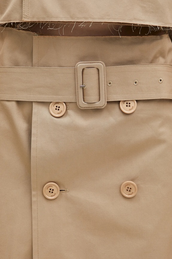 Хлопковая юбка VETEMENTS Deconstructed Trenchcoat бежевый WA66SK400S