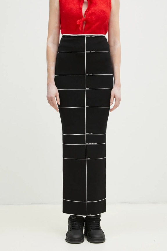 Sukňa VETEMENTS Knitted Maxi s elastanom čierna WA66KN120X