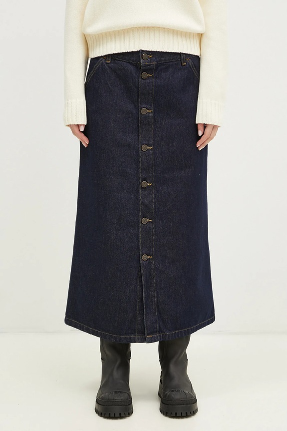 Carhartt WIP denim skirt Marvin Skirt cotton blue I034647.102