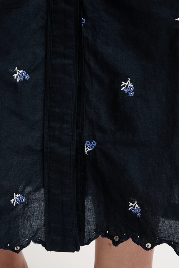 Pepe Jeans pamut szoknya EVEN sötétkék PL901217