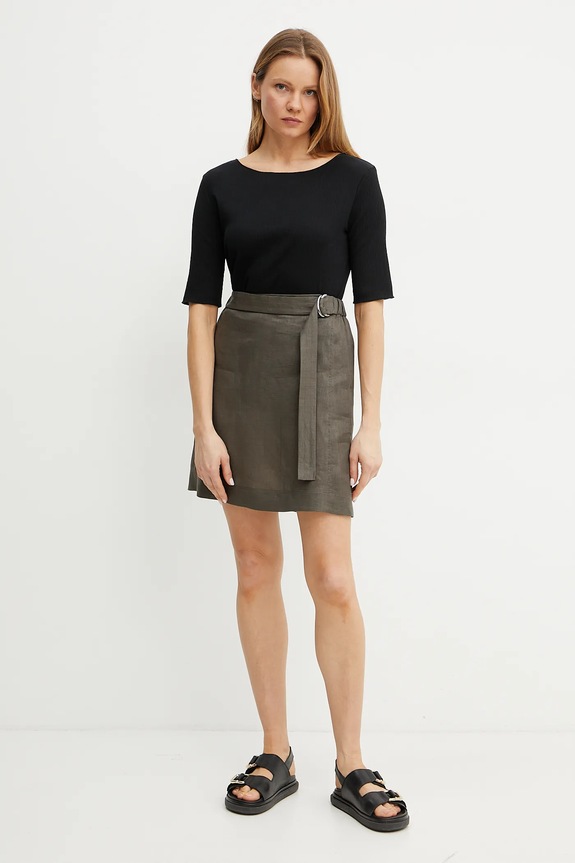 MM by Max Mara fustă din in 2516101018600 verde SS25