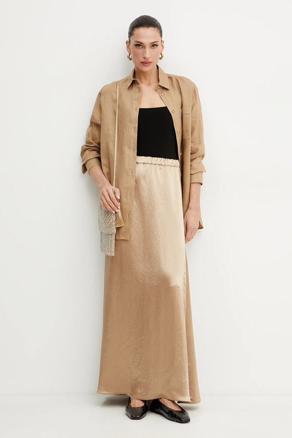 MM by Max Mara fustă 2516101028600 bej SS25