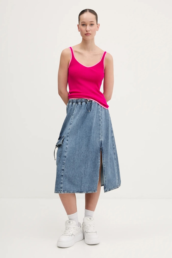 Moschino Jeans fustă din denim 0107.3721 albastru SS25