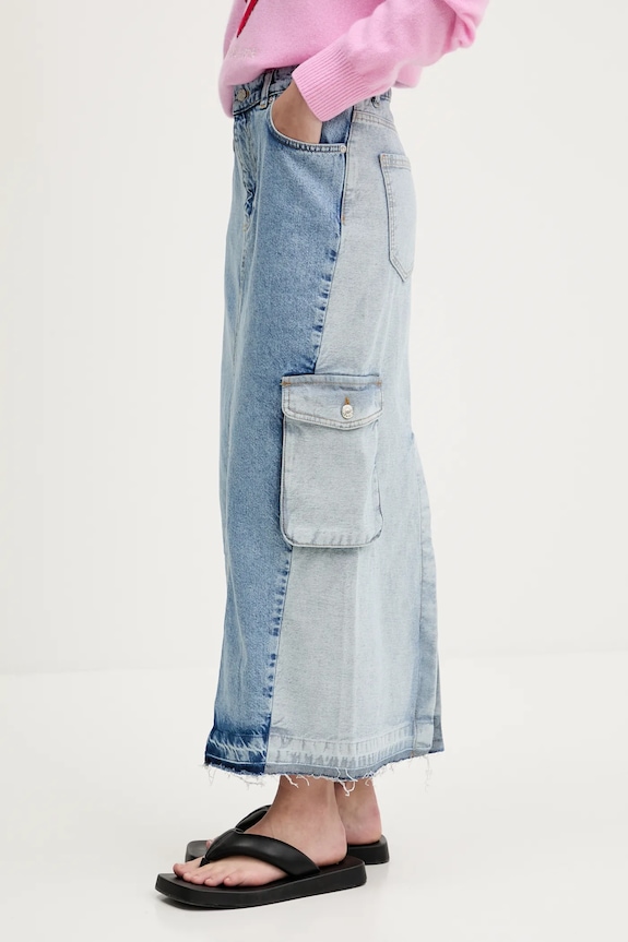 Moschino Jeans fustă din denim uni albastru 0105.3719