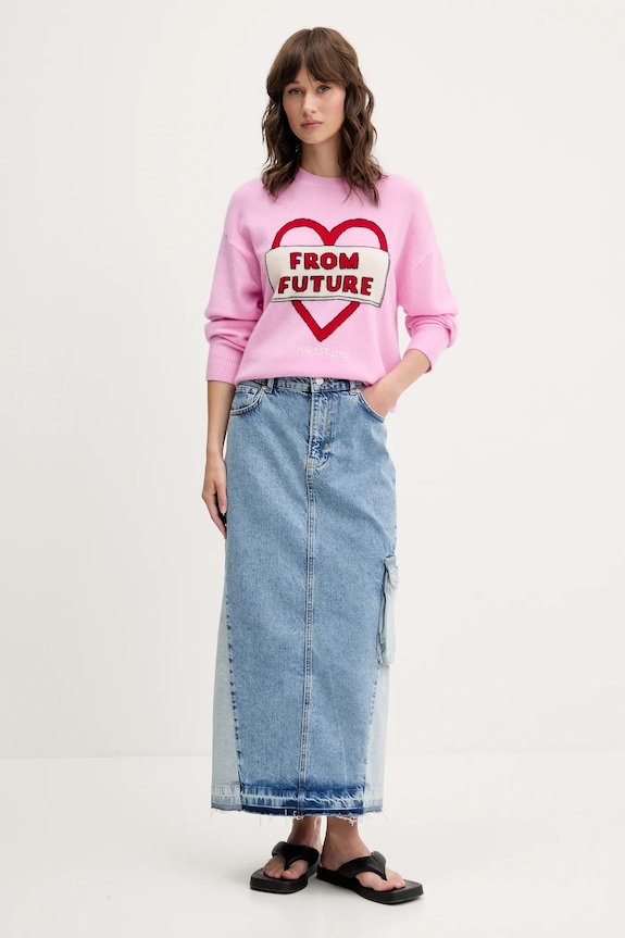 Moschino Jeans fustă din denim 0105.3719 albastru SS25
