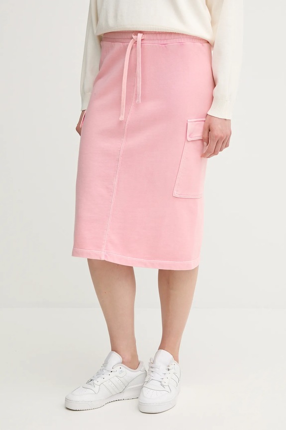 Pamučna suknja United Colors of Benetton bez uzorka roza 39BLD000E