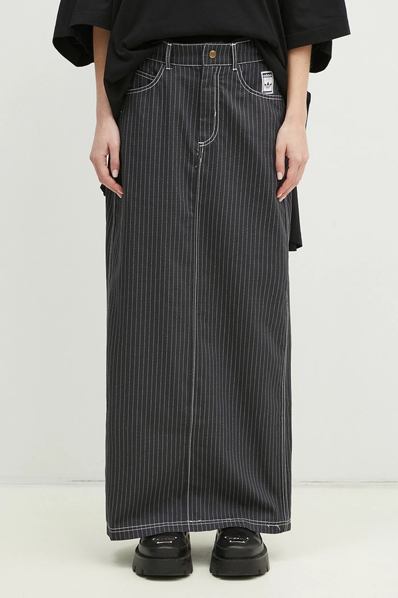 adidas Originals gonna in cotone Aop Maxi Skirt maxi grigio JJ3142