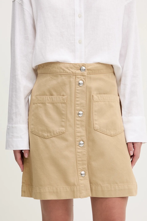 HUGO gonna in cotone mini beige 50536086