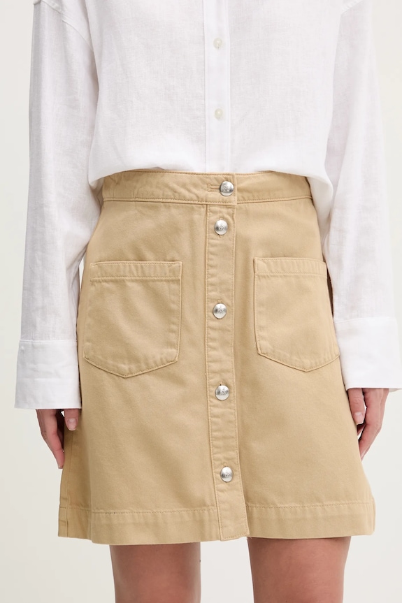HUGO gonna in cotone mini beige 50536086