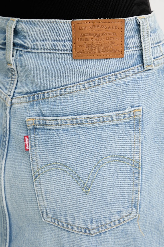 Levi's fusta jeans HR BACK SLIT SKIRT albastru 001VH