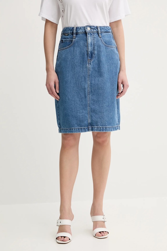 Traper suknja BOSS Planet friendly plava 50538596