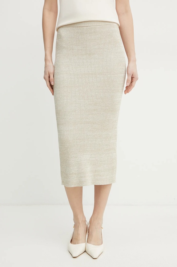 Suknja BOSS bez uzorka bež 50537735