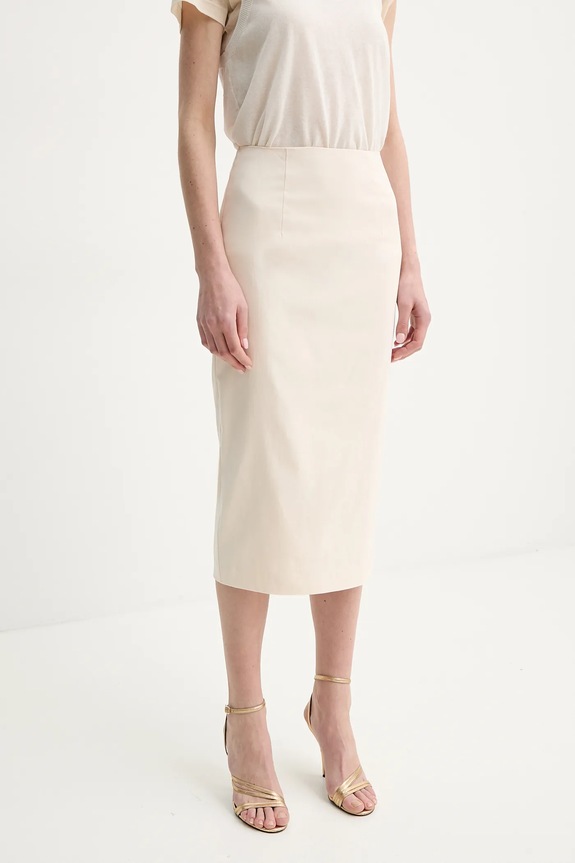 Guess spódnica JAYLA z elastanem beżowy W5GD93.WGMR2