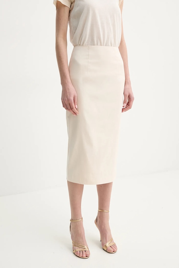 Guess spódnica JAYLA z elastanem beżowy W5GD93.WGMR2