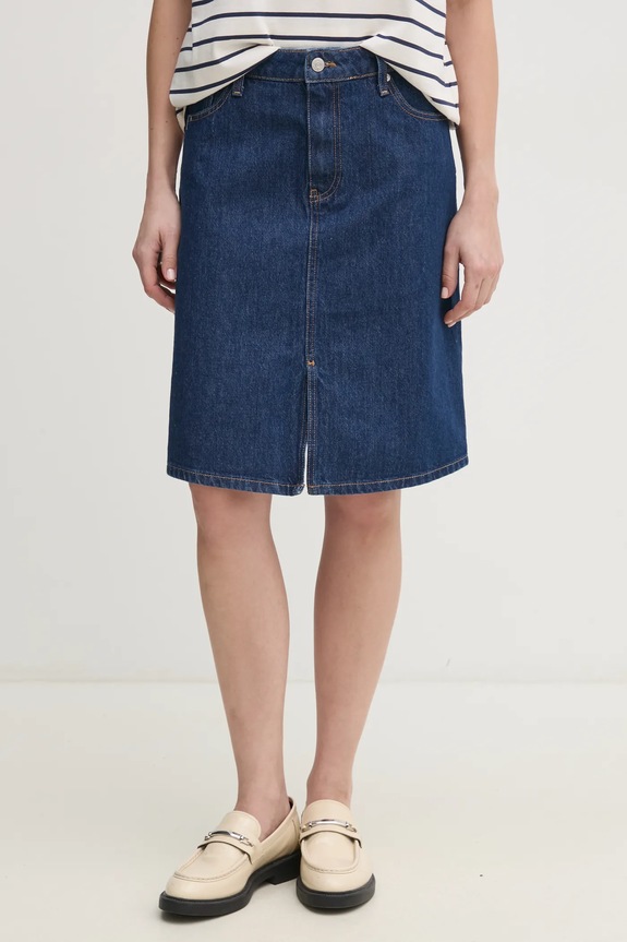 Tommy Hilfiger spódnica jeansowa bawełna granatowy WW0WW44390