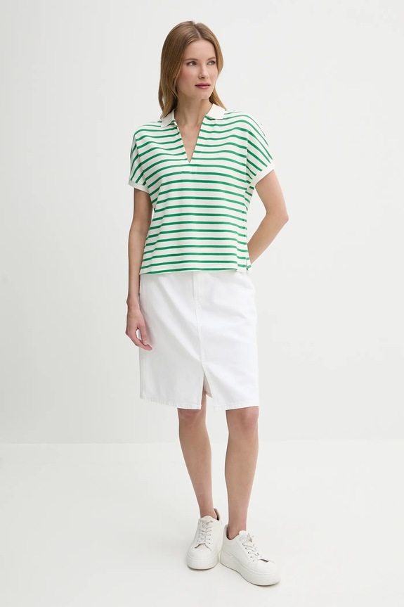 Βαμβακερή φούστα Tommy Hilfiger WW0WW44391 λευκό SS25