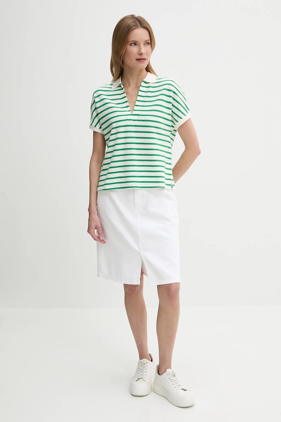 Βαμβακερή φούστα Tommy Hilfiger WW0WW44391 λευκό SS25