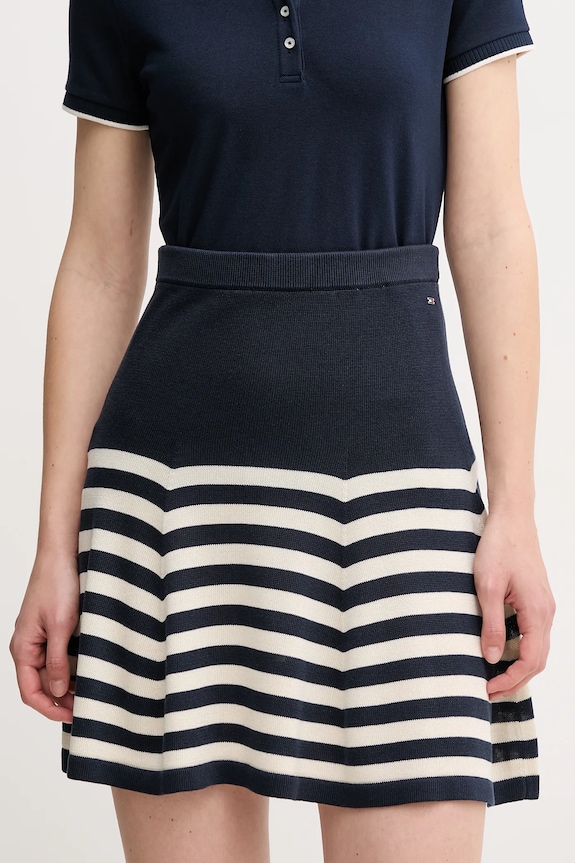 Tommy Hilfiger spódnica z jedwabiem casual granatowy WW0WW44475