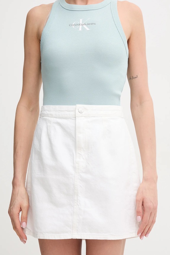 Calvin Klein Jeans farmer szoknya szövet fehér J20J225194