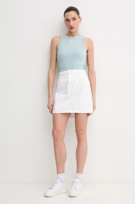 Calvin Klein Jeans farmer szoknya J20J225194 fehér SS25