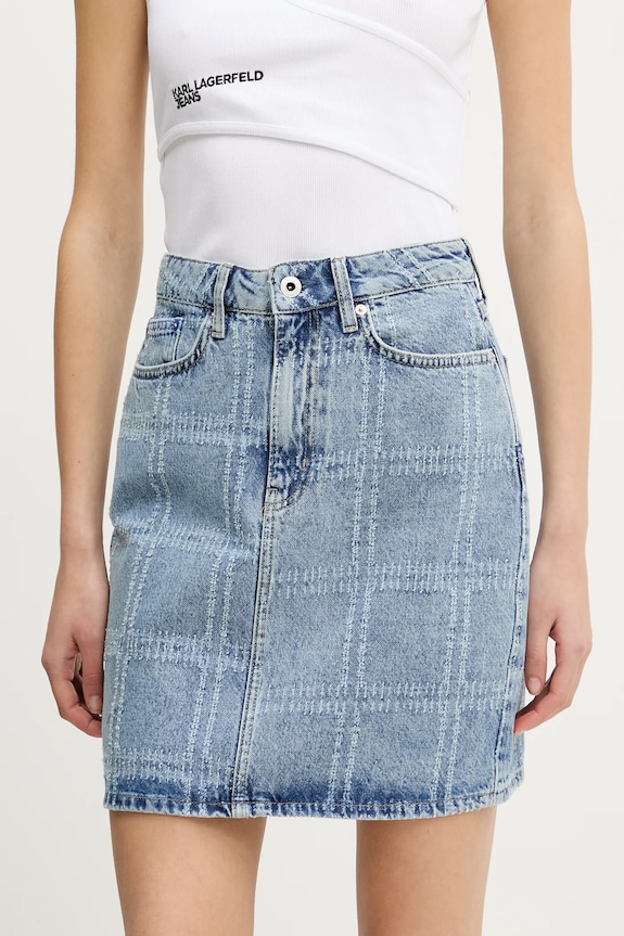 Karl Lagerfeld Jeans fustă din denim cu modele albastru A2W12013