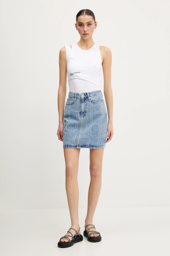 Karl Lagerfeld Jeans fustă din denim A2W12013 albastru SS25