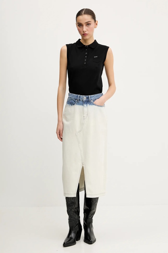 Rifľová sukňa Karl Lagerfeld Jeans A2W12014 modrá SS25
