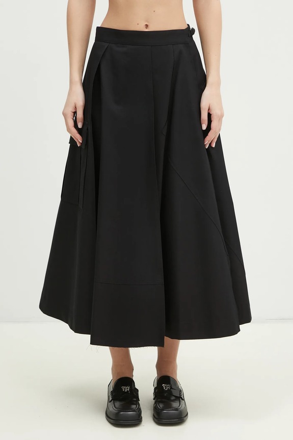 Pamučna suknja Undercover Skirt pamuk crna UP1E1601
