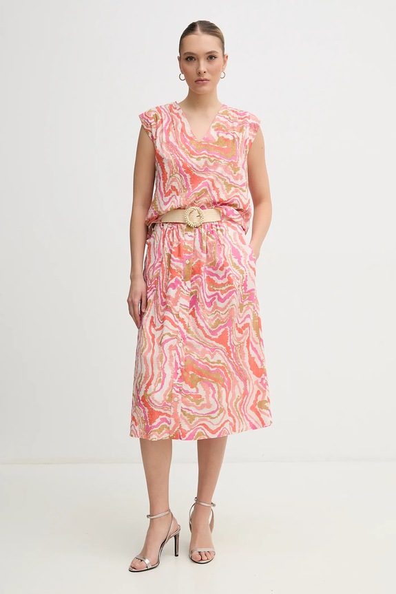 Βαμβακερή φούστα La Petite Française JULIETTE PFJULIETTE ροζ SS25