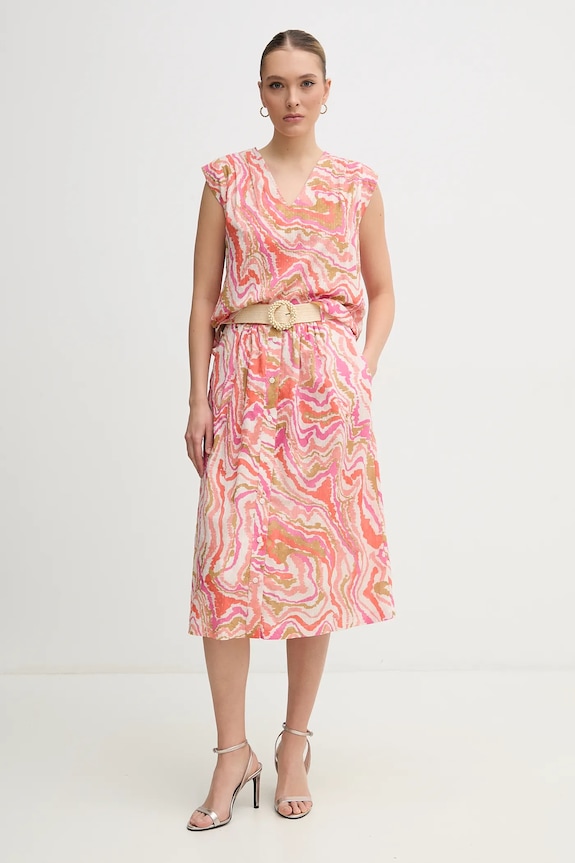 Βαμβακερή φούστα La Petite Française JULIETTE PFJULIETTE ροζ SS25