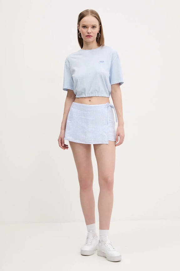 Λινή φούστα Hollister Co. KI343.5027.104 μπλε SS25