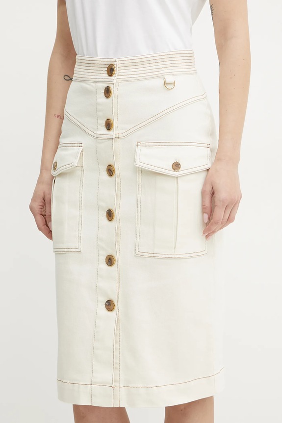 Marciano by Guess spódnica NAOMI z elastanem beżowy 5GGD08.7297A