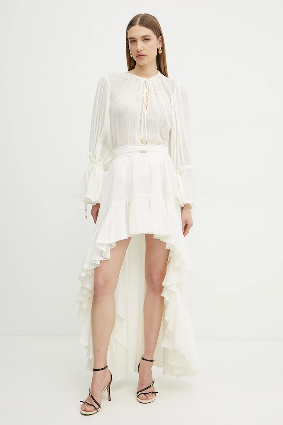 Bavlněná sukně Marciano by Guess ELSA 5GGD34.7317A béžová SS25
