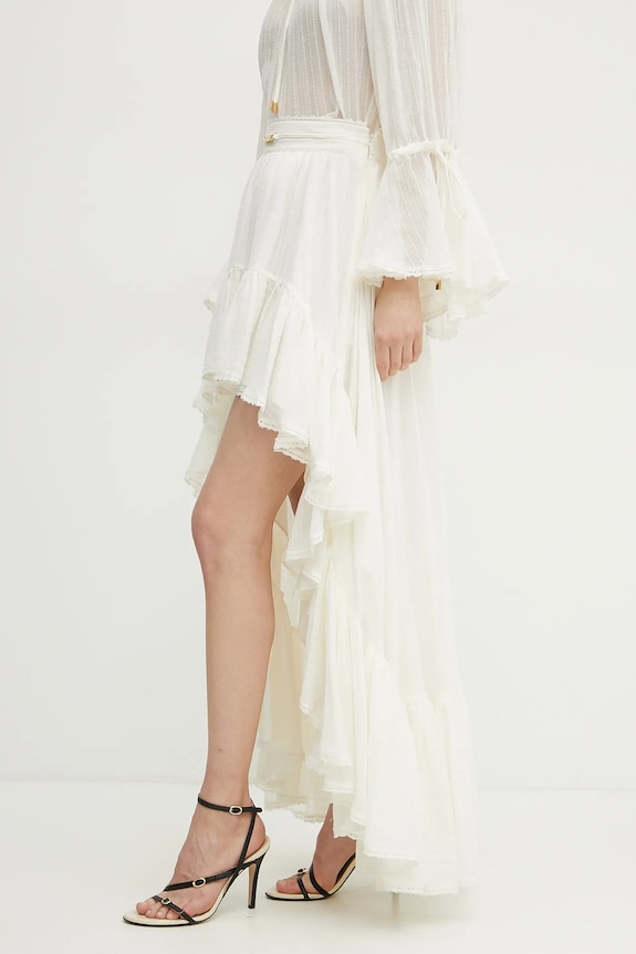 Bavlněná sukně Marciano by Guess ELSA béžová 5GGD34.7317A