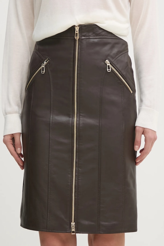 Joop! fusta de piele uni maro 80000701