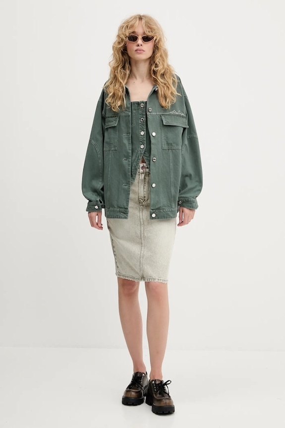 Miss Sixty spódnica jeansowa bawełniana 6S2KJ15300 szary SS25